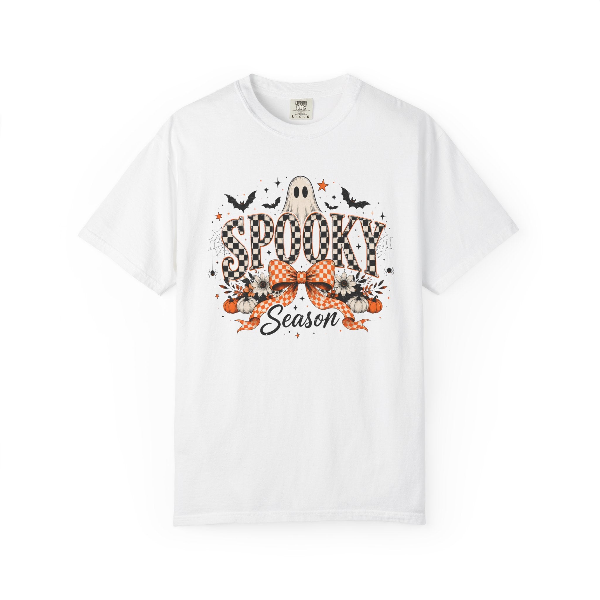 Spooky Season T-Shirt Ghost, Bats & Pumpkin Halloween Tee