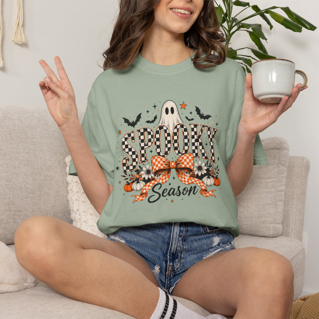 Spooky Season T-Shirt Ghost, Bats & Pumpkin Halloween Tee